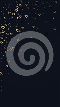 Gold hearts scattered on black