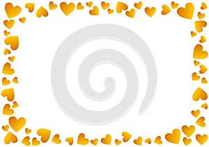 Gold Hearts Valentines Frame Border