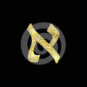 Gold Hebrew letter - Aleph