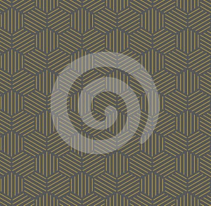 Gold Hexagonal Pattern with Grey Background