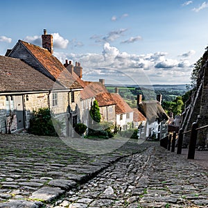 Gold Hill in Shaftesbury, Dorset, England