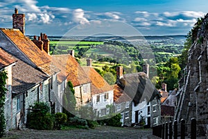 Gold Hill in Shaftesbury, Dorset, England