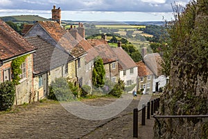 Gold Hill in Shaftesbury in Dorset, UK photo