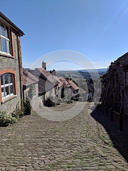 Gold hill, Shaftsbury, Dorset, England photo