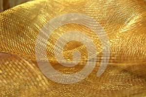 Gold Holiday Netting Fabric photo