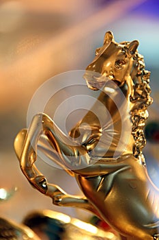 Gold horse sculpture