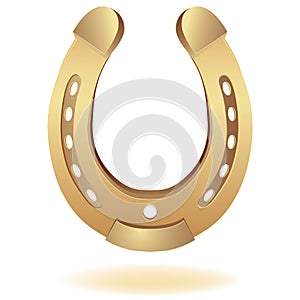 Gold horseshoe as fortune symbol