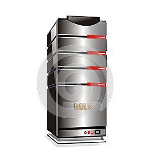 Gold Hosting Server Tower