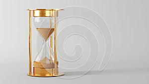 Gold Hourglass, Sandglass on white background