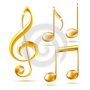 Zlato ikony z ztrojnásobit klíč hudební noty 