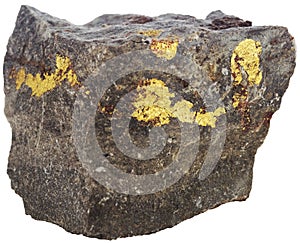 Gold inclusions in stone photo