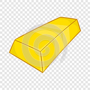 Gold ingot icon in cartoon style