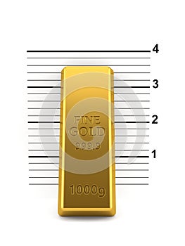 Gold ingot with mugshot