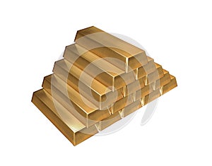 Gold ingots isolated