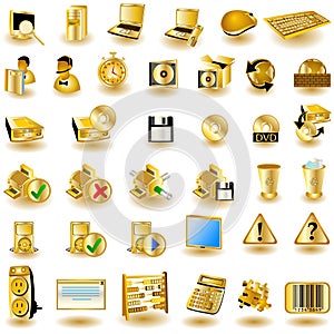 Gold interface icons 2