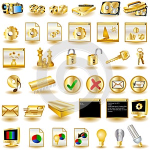 Gold Interface Icons 3