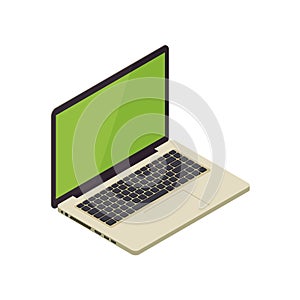 Gold isometric vector notebook laptop