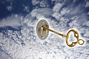 Gold key in the sky