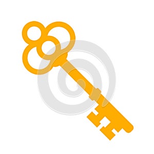 Gold key vector icon