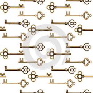 Gold keys background that is seamless