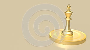 The gold king chess on bulleye target for Business concept 3d rendering photo