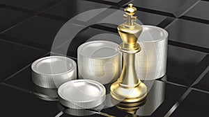 The Gold King Chess for Business concept 3d rendering