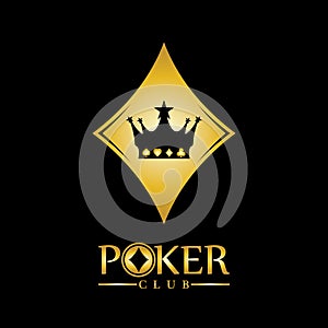 Gold King Poker logo design vector on black background