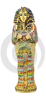 Gold King Tut pharaoh sarcophagus figurine photo
