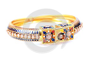 Gold kundan bracelet jewellery photo