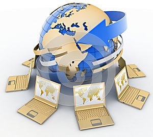 Gold laptops around the globe