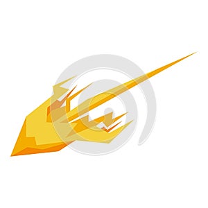 Gold laser shot icon isometric vector. Firearm phaser