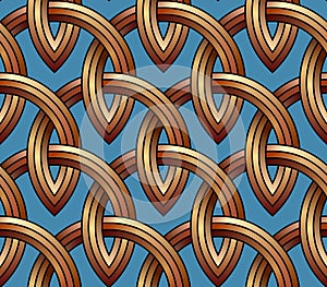 Gold lattice - seamless pattern made of wire