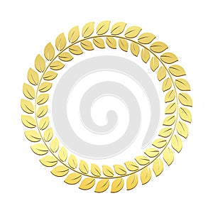 Gold Laurel vector wreath. Award for winners. Honoring champions Trophy for challenge Symbol of victory and achievements