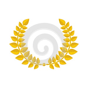 Gold laurel wreath icon.