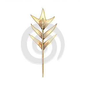 Gold Leaf Brooch With Concise Brushwork - Sketchfab