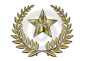 Gold Leaf Crest And Golden Star