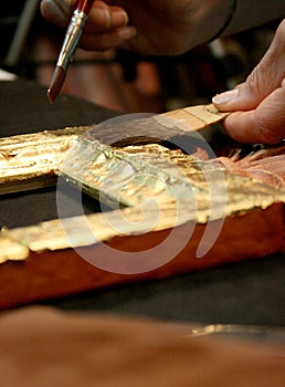 Gold leaf processing