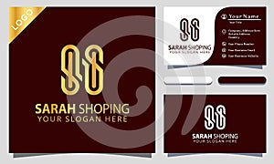 Gold Letter S,S Shoping Fasion logo design element illustrator, business card