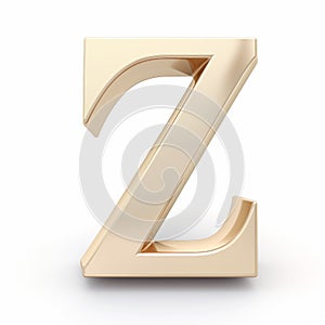 Gold Letter Z Isolated On White - Daz3d Style With Subtle Color Variations