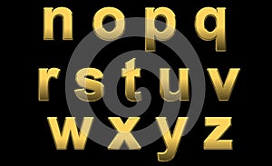 Gold Letters Lowercase n-z photo