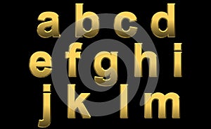 Gold Letters a - m