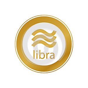 Gold Libra Coin Vector icon Design