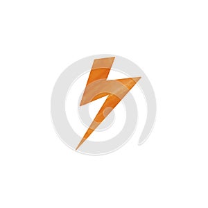 Gold Lightning bolt icon. Flash icon. Charge flash icon. Thunder bolt. Lighting strike.