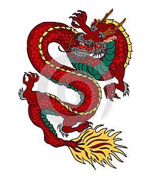 Gold line art King Dragon tattoo.cartoon vector for t-shirt.