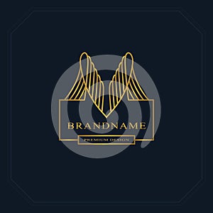 Gold Line graphics monogram. Elegant art logo design. Graceful template. Business sign, identity for Restaurant, Royalty, Boutique