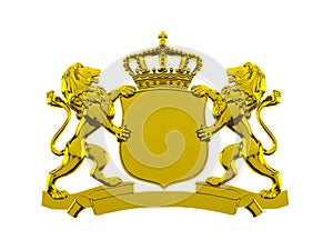 Gold lion crest banner