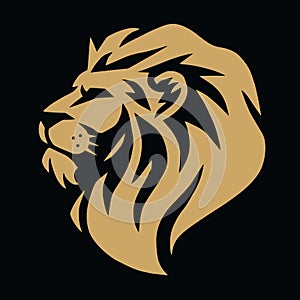 Gold Lion Logo Vector Template Design Illustration
