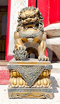 Gold Lion statue