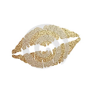 Gold lips illustration vector
