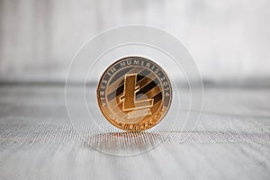 Gold Litecoin coin photo